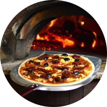 Pizza a la leña